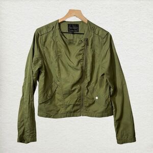Sanctuary Olive Green Moto Jacket Women’s Medium Asymmetrical Zip, Utility Style